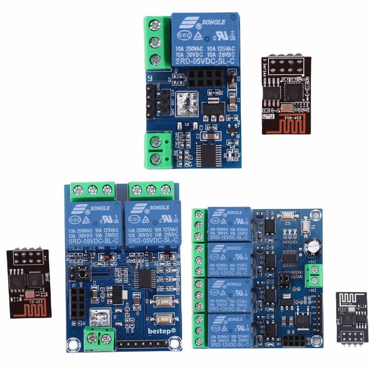 1 2 4 Way WIFI Relay Module ESP8266 WIFI Network Relay Switch Module for Arduino  |  WIFI Bluetooth Series Electronic Components & Supplies WIFI Bluetooth Series