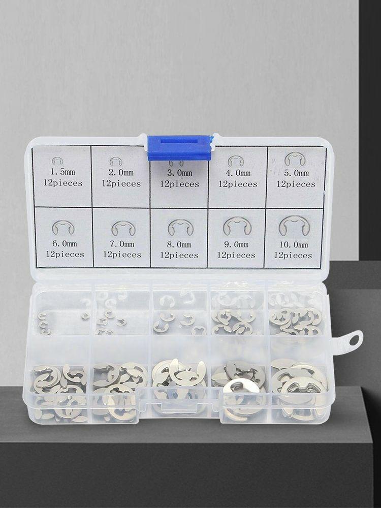 120/200 PCS E Clip Snap Circlip Washer Kit M1.5-M10 E Clip Washer Assortment Kit  |  Electronic Components KIT Electronic Components & Supplies Electronic Components KIT