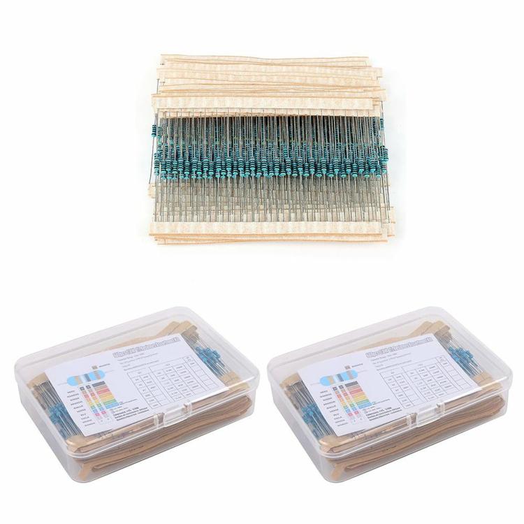 300/600pcs Metal Film Resistor Pack 1% Metal Film Resistance Assortment Kit 1/4W  |  Electronic Components KIT Electronic Components & Supplies Electronic Components KIT