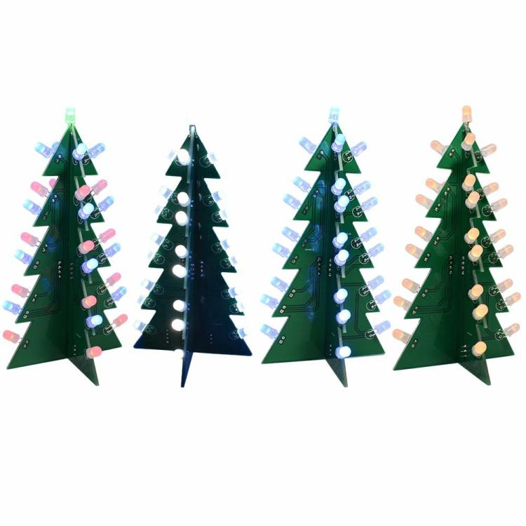 3D Christmas Tree LED DIY Kit Three-Dimensional RGB Flashing LED 3 PCB Fun Suite  |  Electronic Components KIT Electronic Components & Supplies Electronic Components KIT