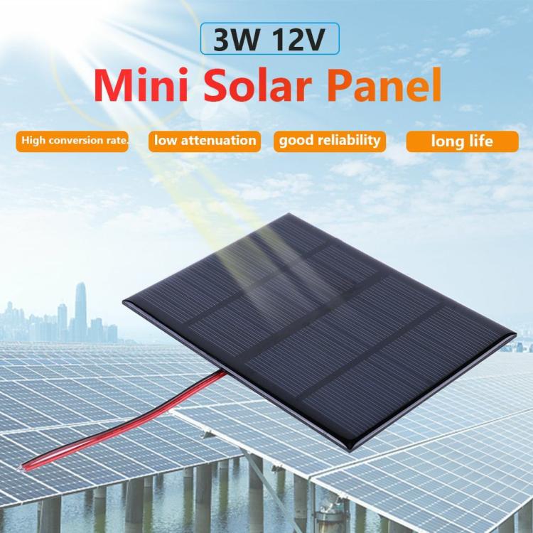 3W 12V Mini Solar Panel 0-125MA Solar Panel Charger with Cable for Lamp Fan Pump  |  Other Accessories & Parts Electronic Components & Supplies Other Accessories & Parts