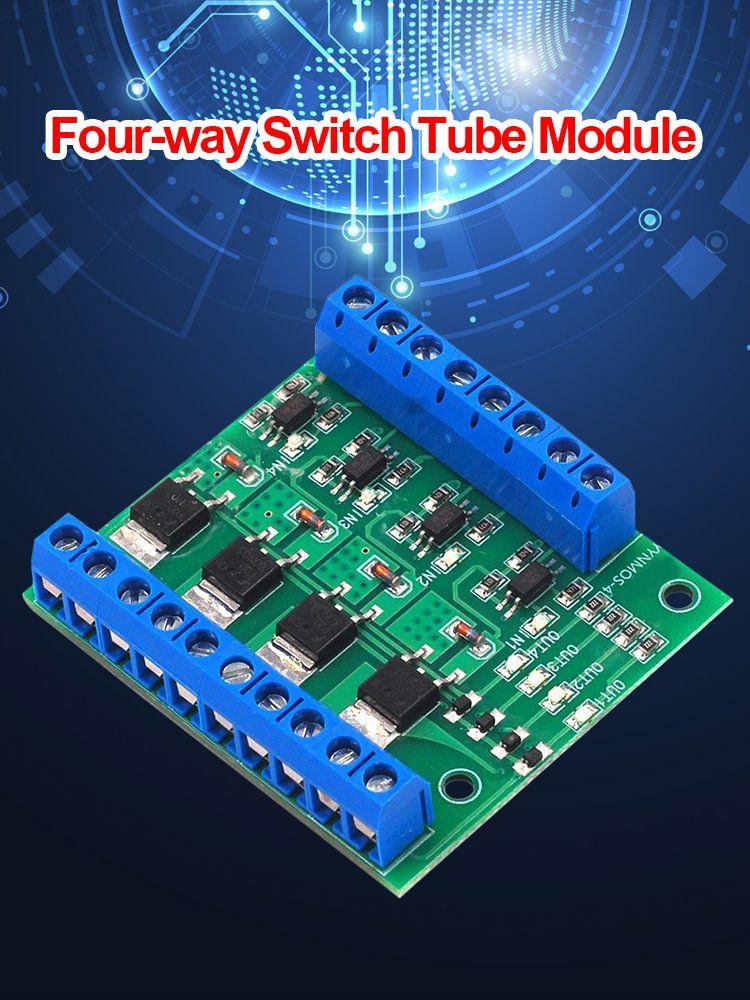 4-Channel MOS PLC Amplifier Board Driver Module PWM 3-20V to 3.7-27V DC 10A  |  DC Series DC Series DC Series