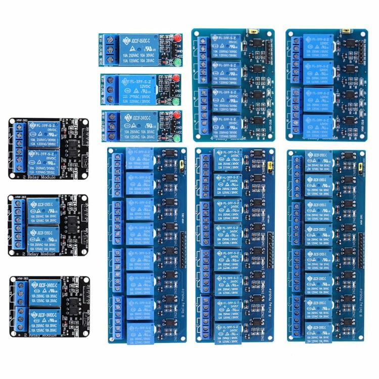 5V 12V 24V Relay Board 1 2 4 6 8 Channel Power Relay Board Electronic Components  |  IC Series Electronic Components & Supplies IC Series