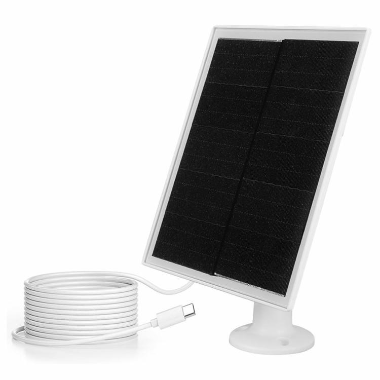 6W 24% High Efficiency Solar Panel Charger USB-C Port for Security Camera Phone  |  Other Accessories & Parts Electronic Components & Supplies Black/White