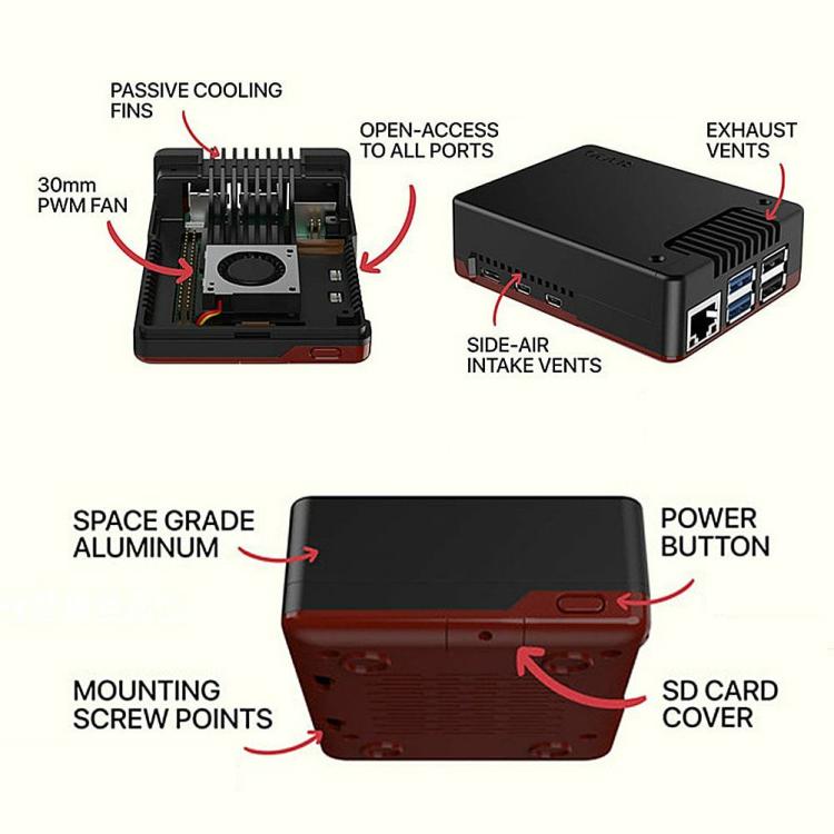 Argon NEO 5 Case Armor Case with PWM Fan Case Protective Case for Raspberry Pi 5  |  Development Board Series Development Board Series Development Board Series