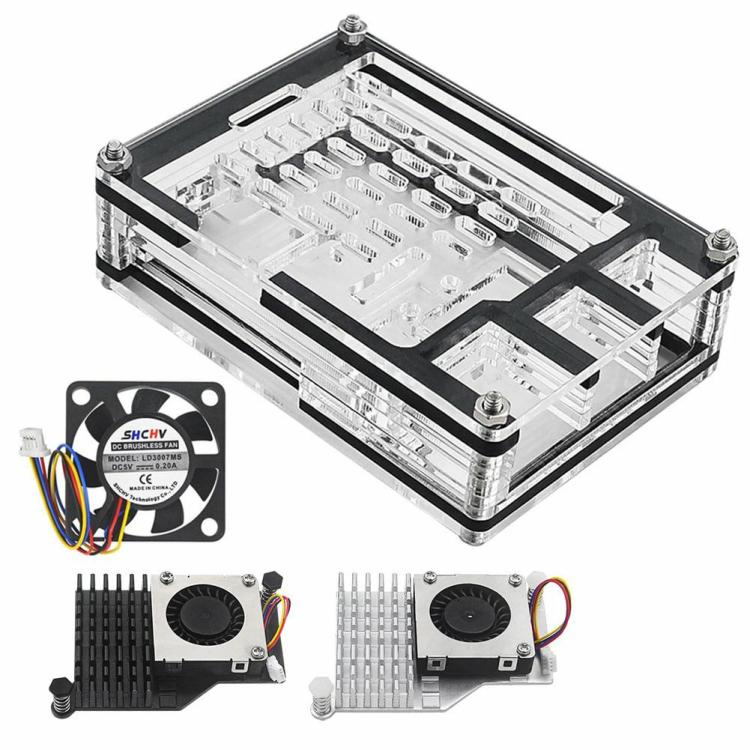 Clear Acrylic Case Support Official Active Cooler Fit for Raspberry Pi 5 4GB/8GB  |  Development Board Series Development Board Series Development Board Series