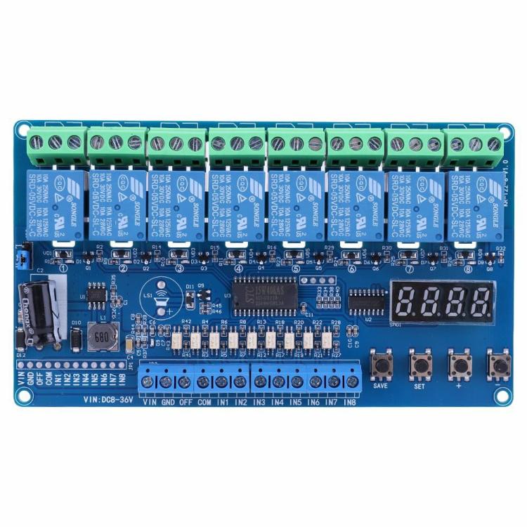 DC 8V-36V Relay Board with Optocoupler LED Display Relay Controller Self-locking  |  Relay Series Electronic Components & Supplies Relay Series