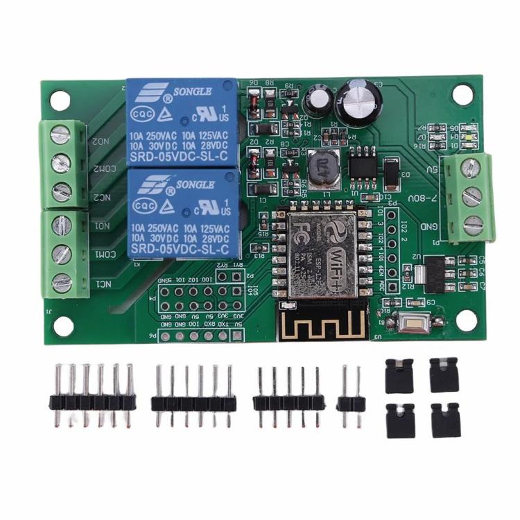 ESP8266 WIFI ESP-12F Development Board DC 5V 10A PCB Relay Module for Smart Home  |  WIFI Bluetooth Series Electronic Components & Supplies WIFI Bluetooth Series