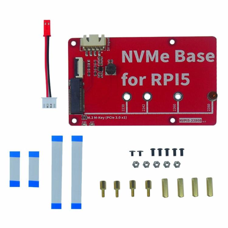 NVME M.2 2230/22242/2260/2280 SSD HAT PCIe Peripheral Board for Raspberry Pi 5  |  Development Board Series Development Board Series Development Board Series