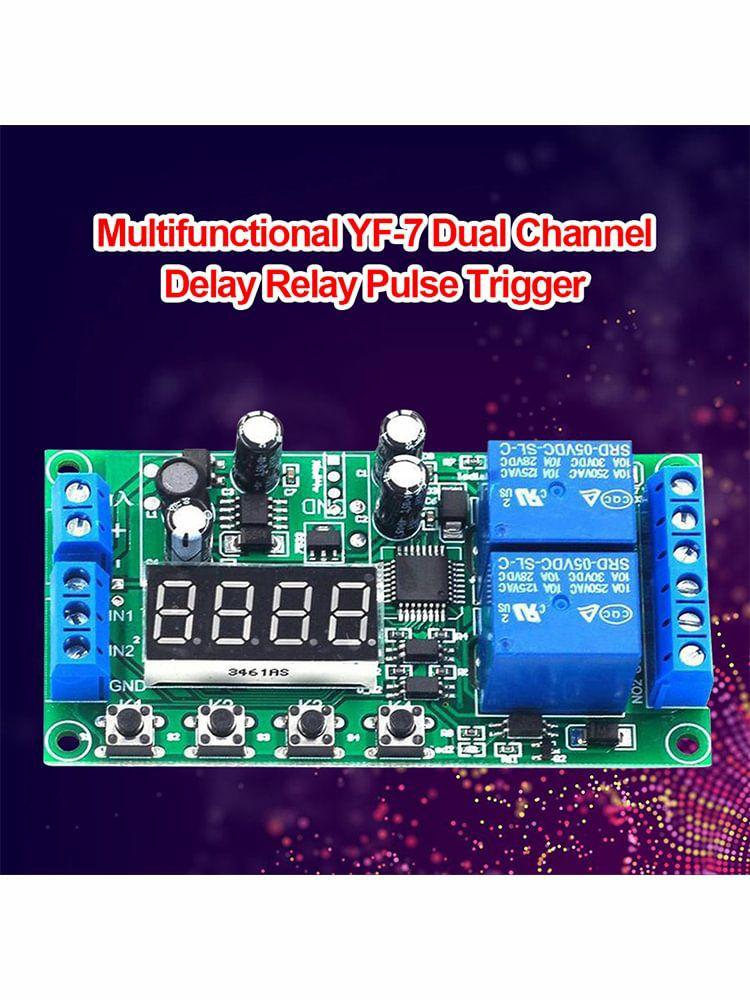 YF-7 Dual-Channel Delay Relay Module Pulse Trigger Cycle Timer 7-30V DC  |  Relay Series Electronic Components & Supplies Relay Series