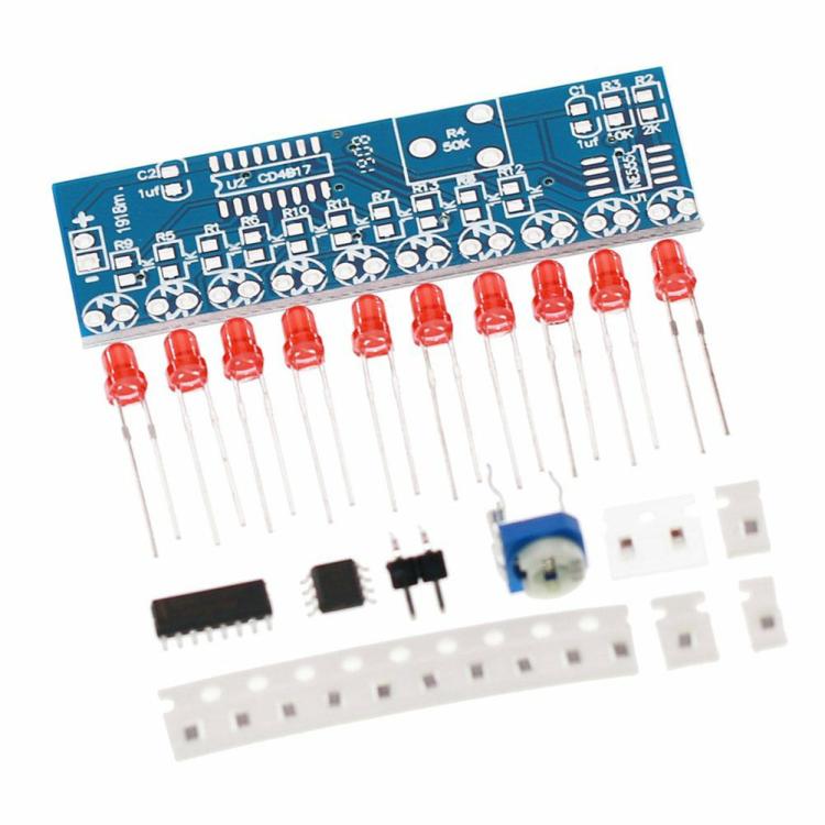 NE555 CD4017 LED Flashing Light DIY Kit SMD Soldering Practice Suite 2.5-14.5V  |  Development Board Series Development Board Series Development Board Series