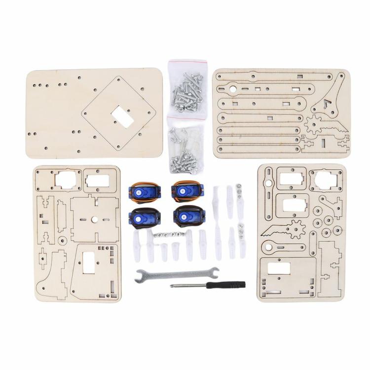 SNAM1500 Robot Arm SG90 4 DOF Wood Robotic Mechanical Arm DIY Assembly Kit  |  Electronic Components KIT Electronic Components & Supplies Electronic Components KIT