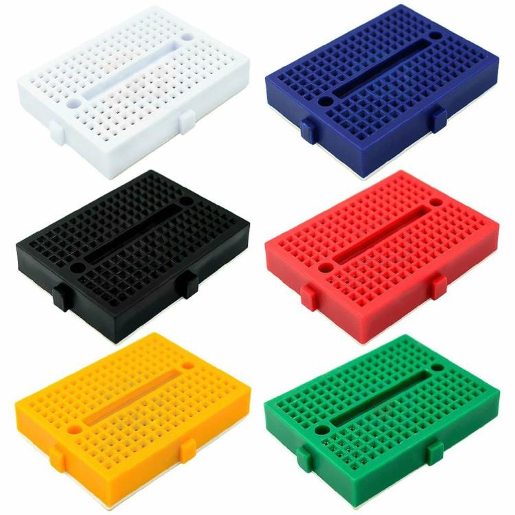 SYB-170 Mini Breadboard 170 Holes Breadboard Prototype Board 35x47mm for Diy Kit  |  Electronic Components KIT Electronic Components & Supplies Blue/Black/Red/Yellow/Green/White